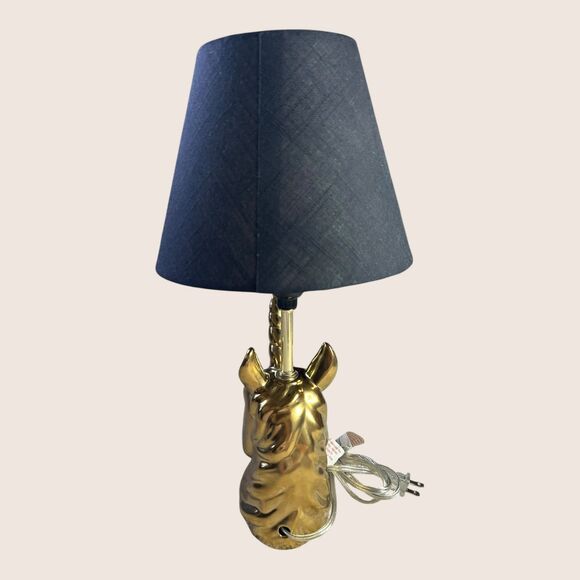 🦄 GOLD UNICORN TARGET PILLOWFORT 12" LAMP NIGHTSTANDCLIP ON BLACK SHADE RETIRED - Picture 3 of 8
